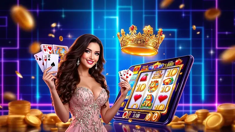Reel dan simbol berwarna dalam permainan slot